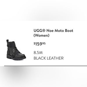 Ugg Noe Moto Womens Boot 8.5